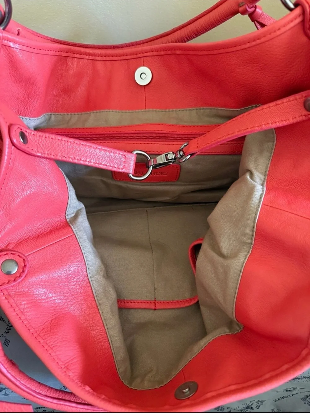 Isabella Fiore Large Laser-Cut Tote Bag – Coral Pink